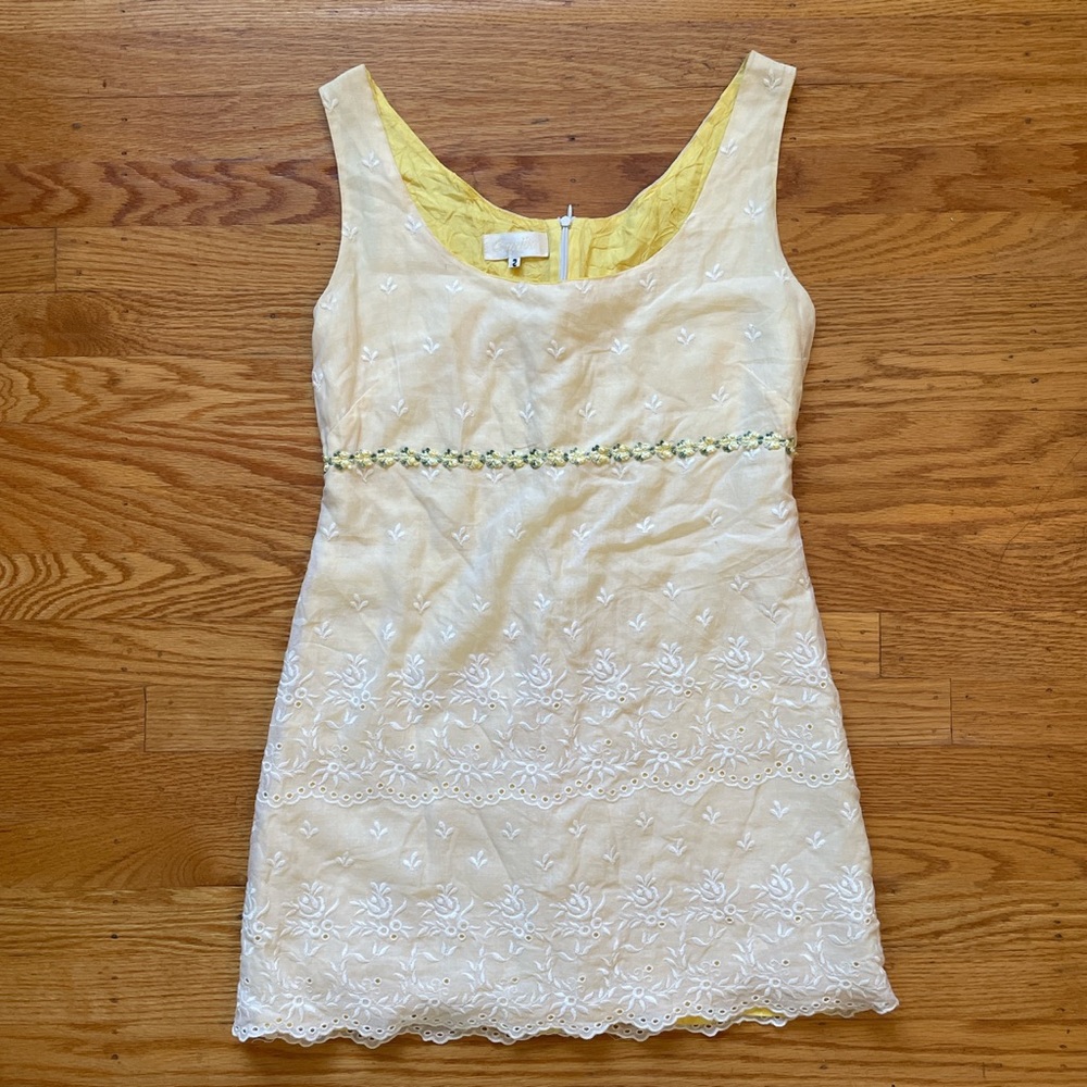 Adorable embroidered cottage core mini dress